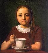 Constantin Hansen Little Girl with a Cup Spain oil painting artist